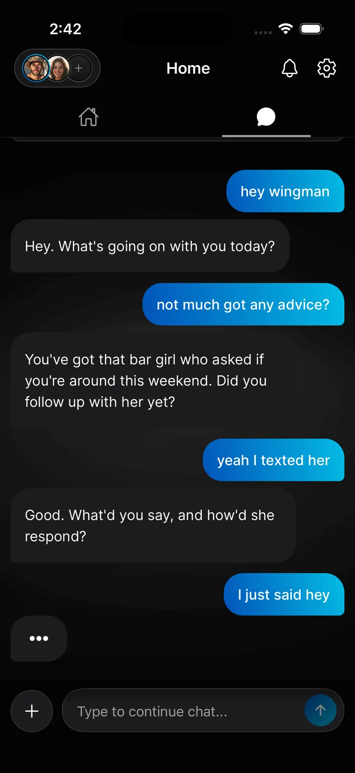 Coach in the Wingman app